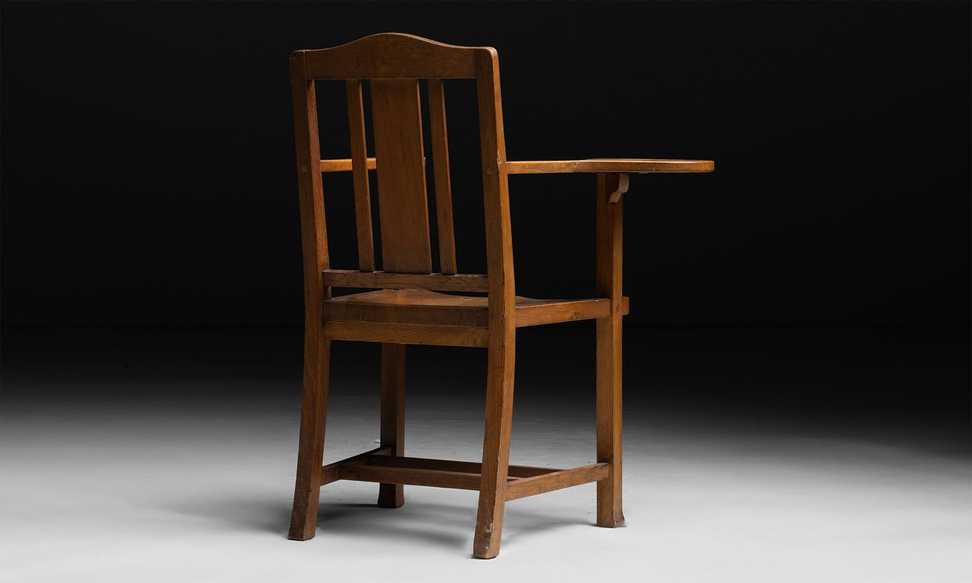 20th Century Oak Scholars Chairs, England circa 1930 For Sale