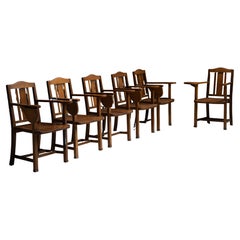 Oak Scholars Chairs, England um 1930