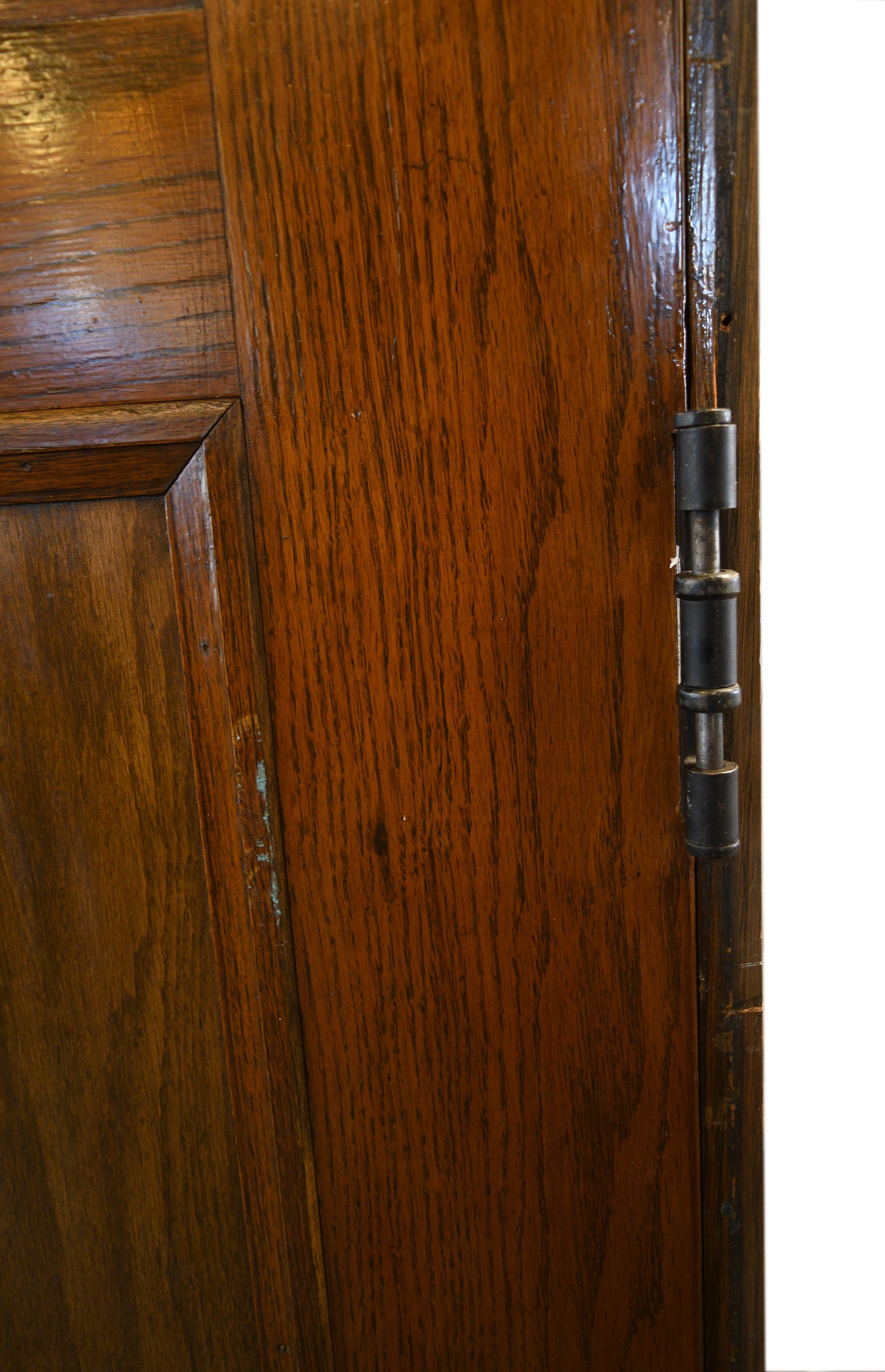 American Oak Schoolhouse Door with Transom For Sale