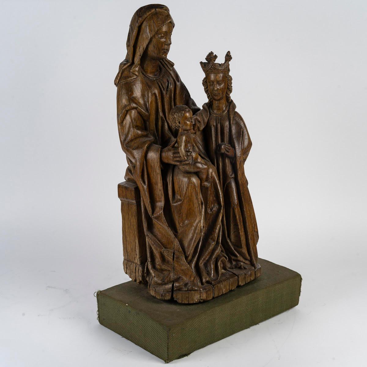 Scultura di Sant'Anna in Oak, XVI secolo. In condizioni buone in vendita a Saint-Ouen, FR