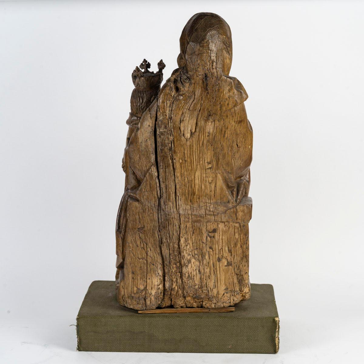 Quercia Scultura di Sant'Anna in Oak, XVI secolo. in vendita