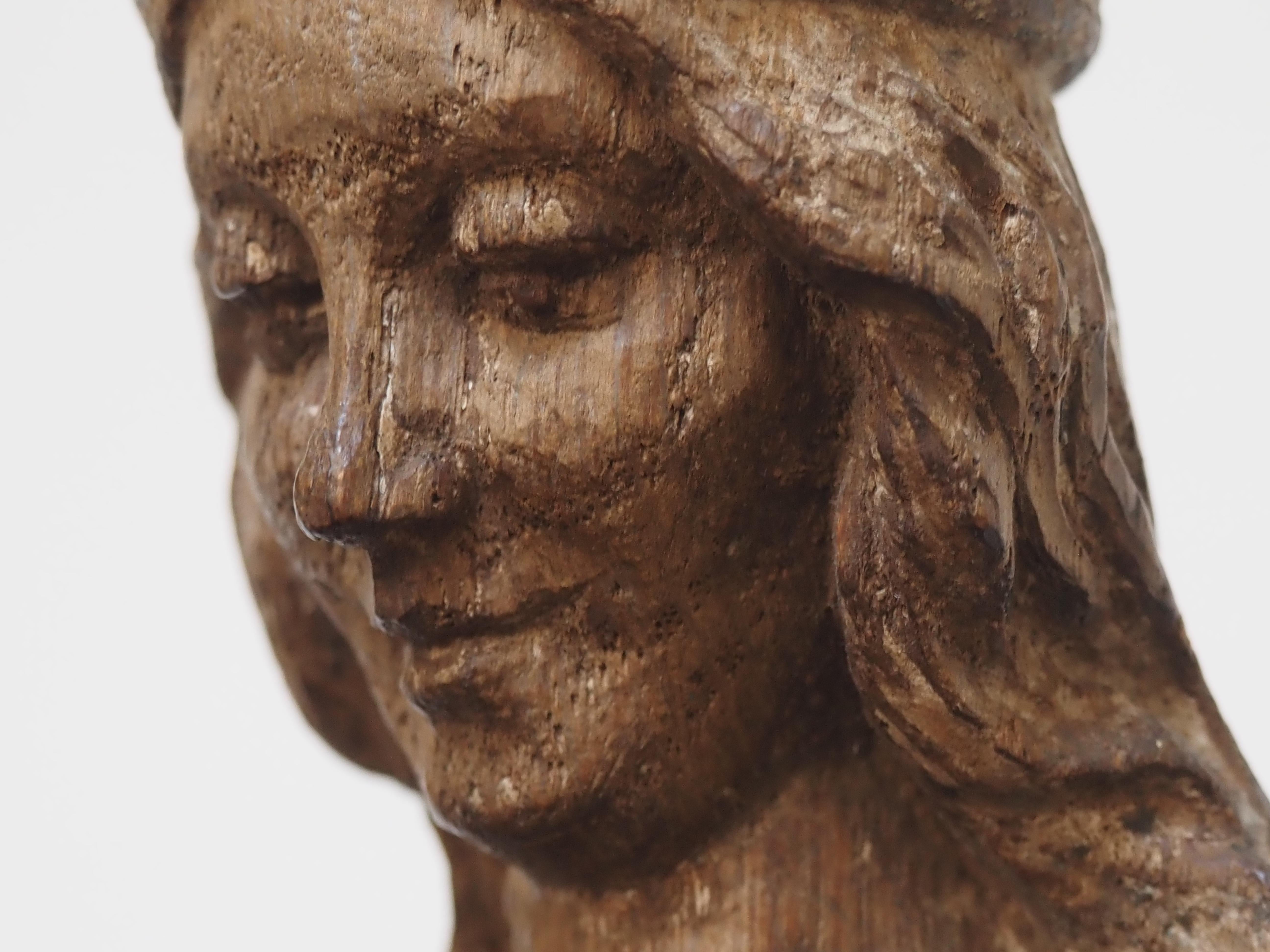 Scultura in Oak raffigurante Santa Caterina d'Alessandria, inizio XVII secolo in vendita 15