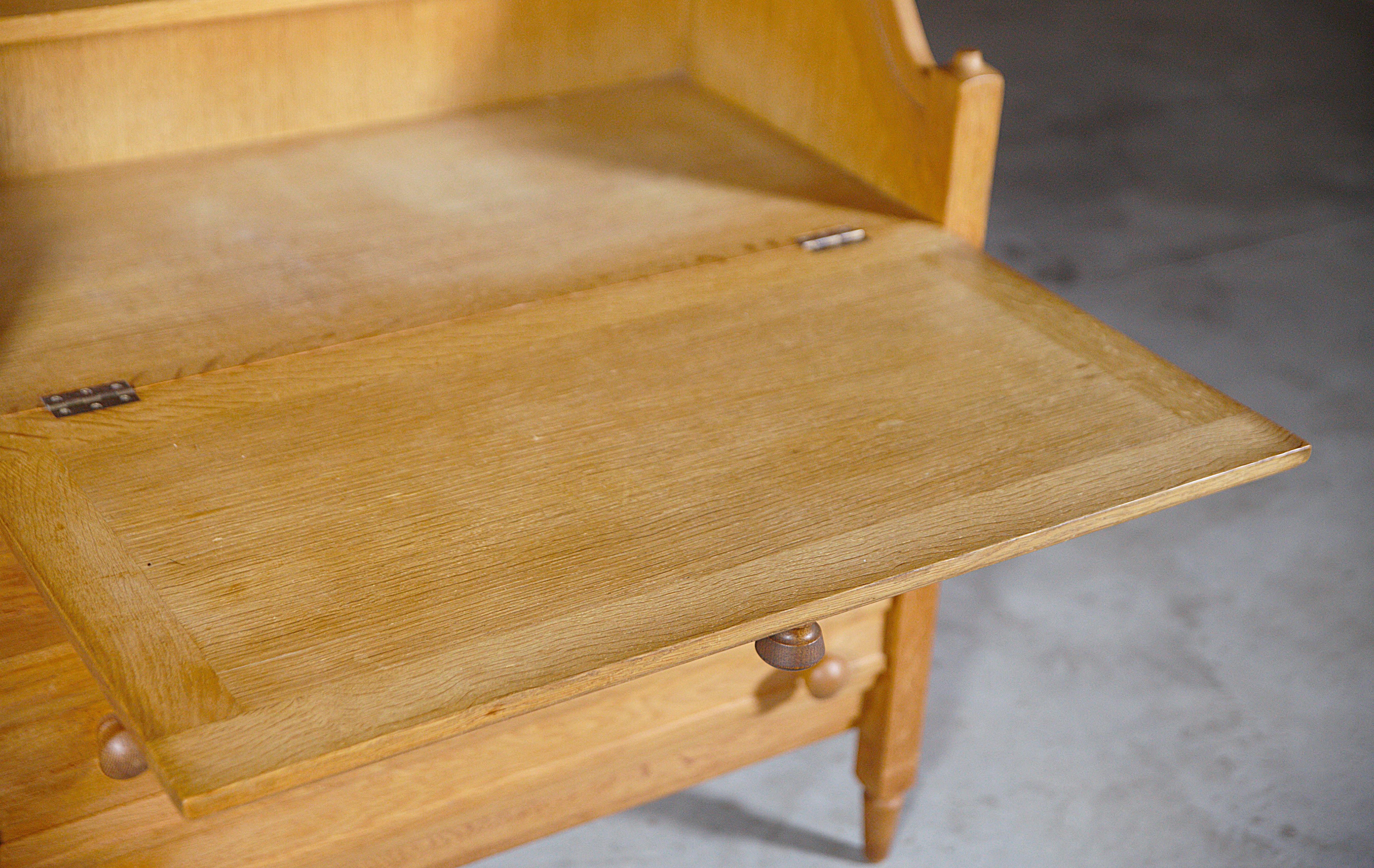 Secrétaire en chêne par Guillerme & Chambron France 1960's en vente 4