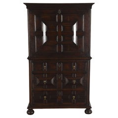 Oak Secretaire on Chest