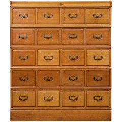 Antique Oak Sectional Filing Cabinet