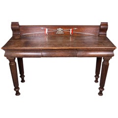 Antique Serving Table Oak with 3 Drawers, circa 1850