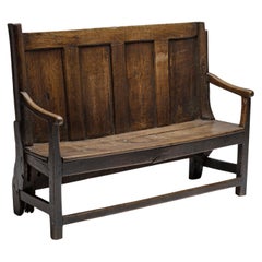 Antique Oak Settle, England, Circa 1780
