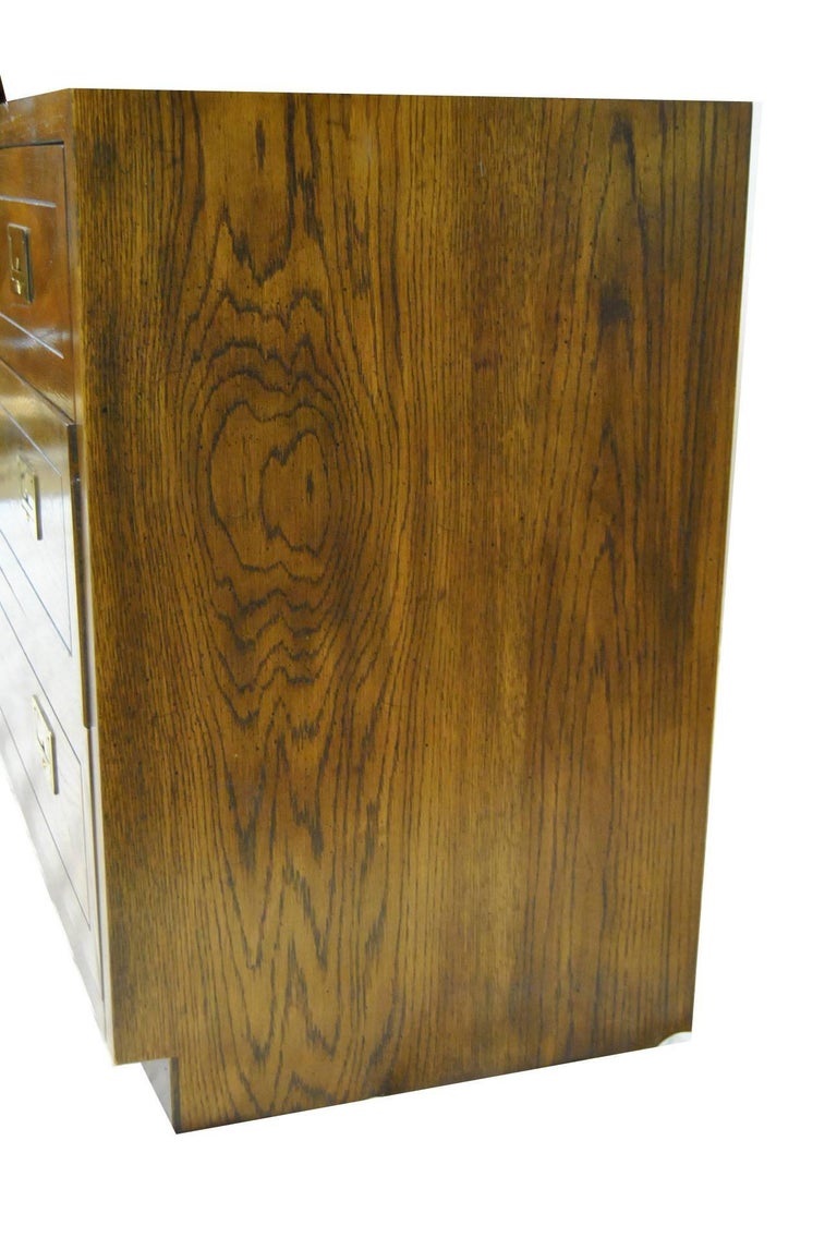 Oak Seven-Drawer Campaign Style Chest by Henredon, Scene I at 1stDibs ...