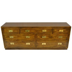 Oak Seven-Drawer Campaign Style Chest by Henredon, Scene I