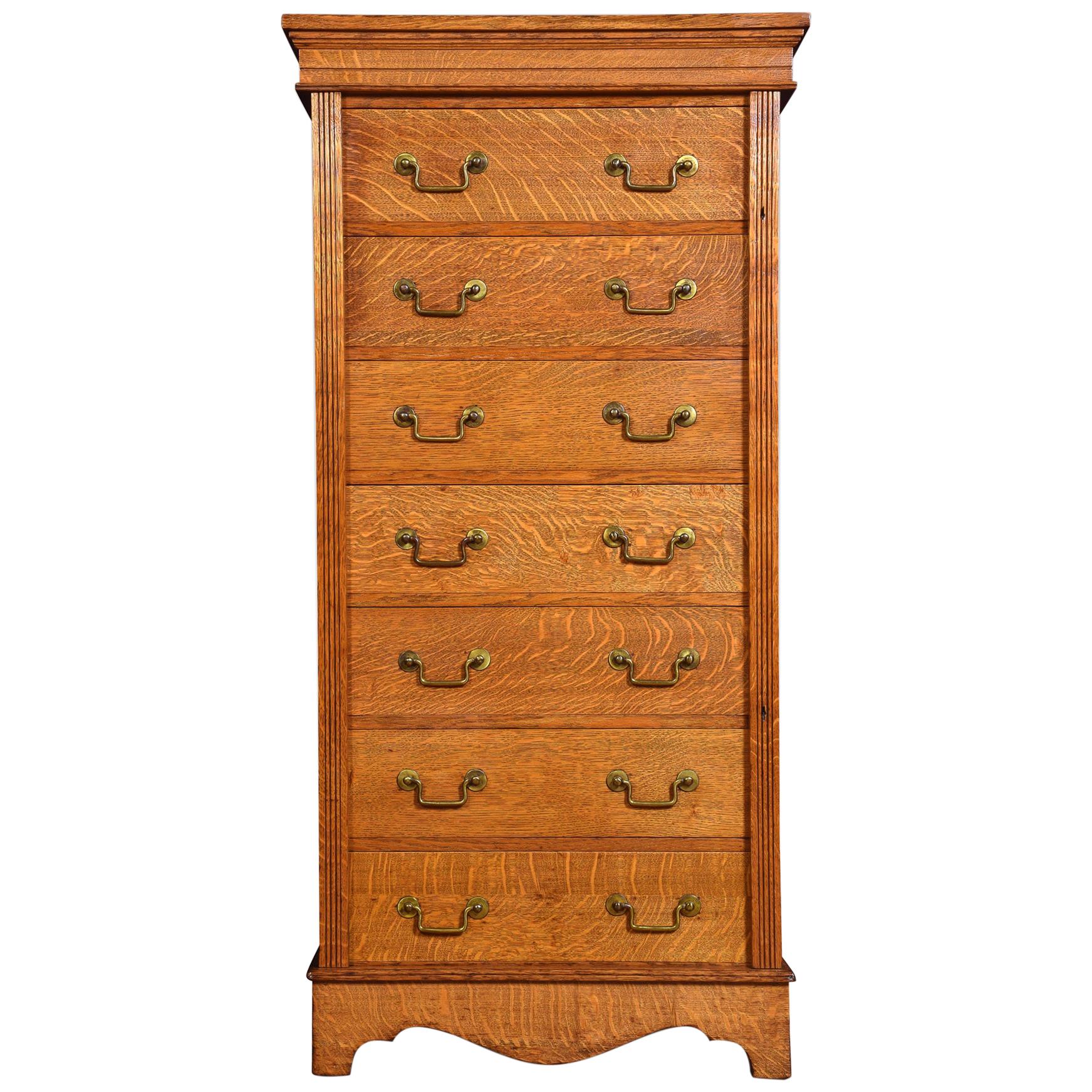 Oak Seven-Drawer Wellington Chest