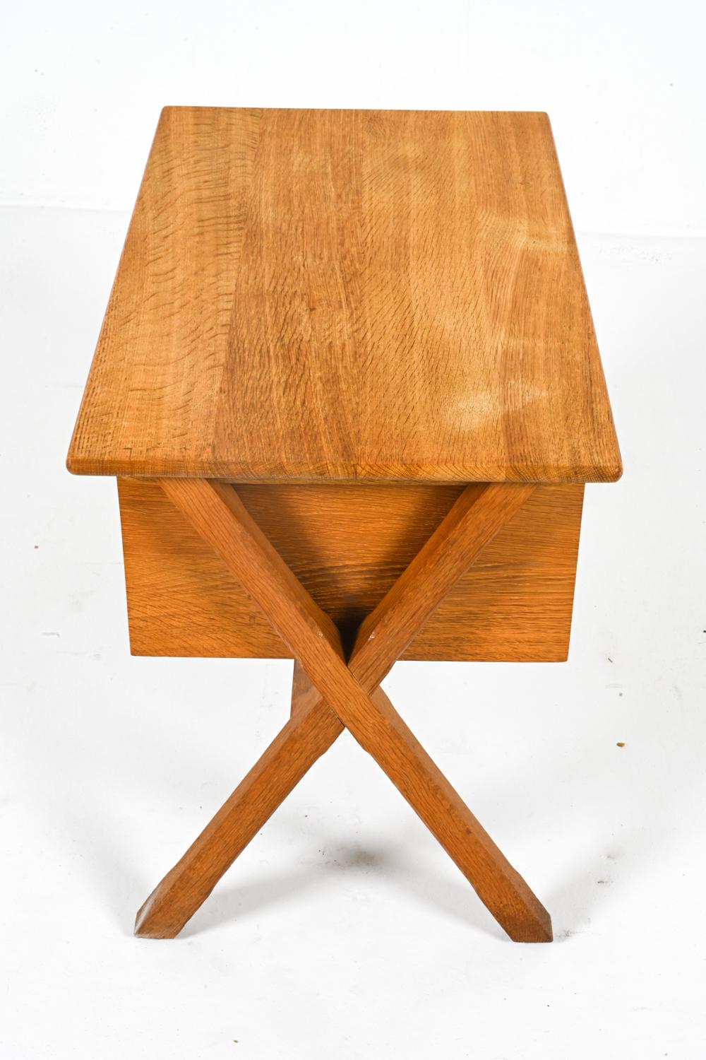 Oak Sewing Table by Henning Kjaernulf, Denmark 1960's For Sale 4