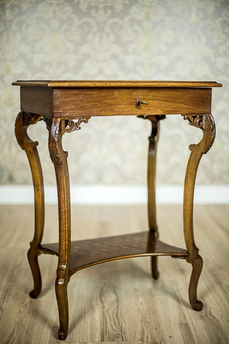 European Oak Sewing Table, circa 1900