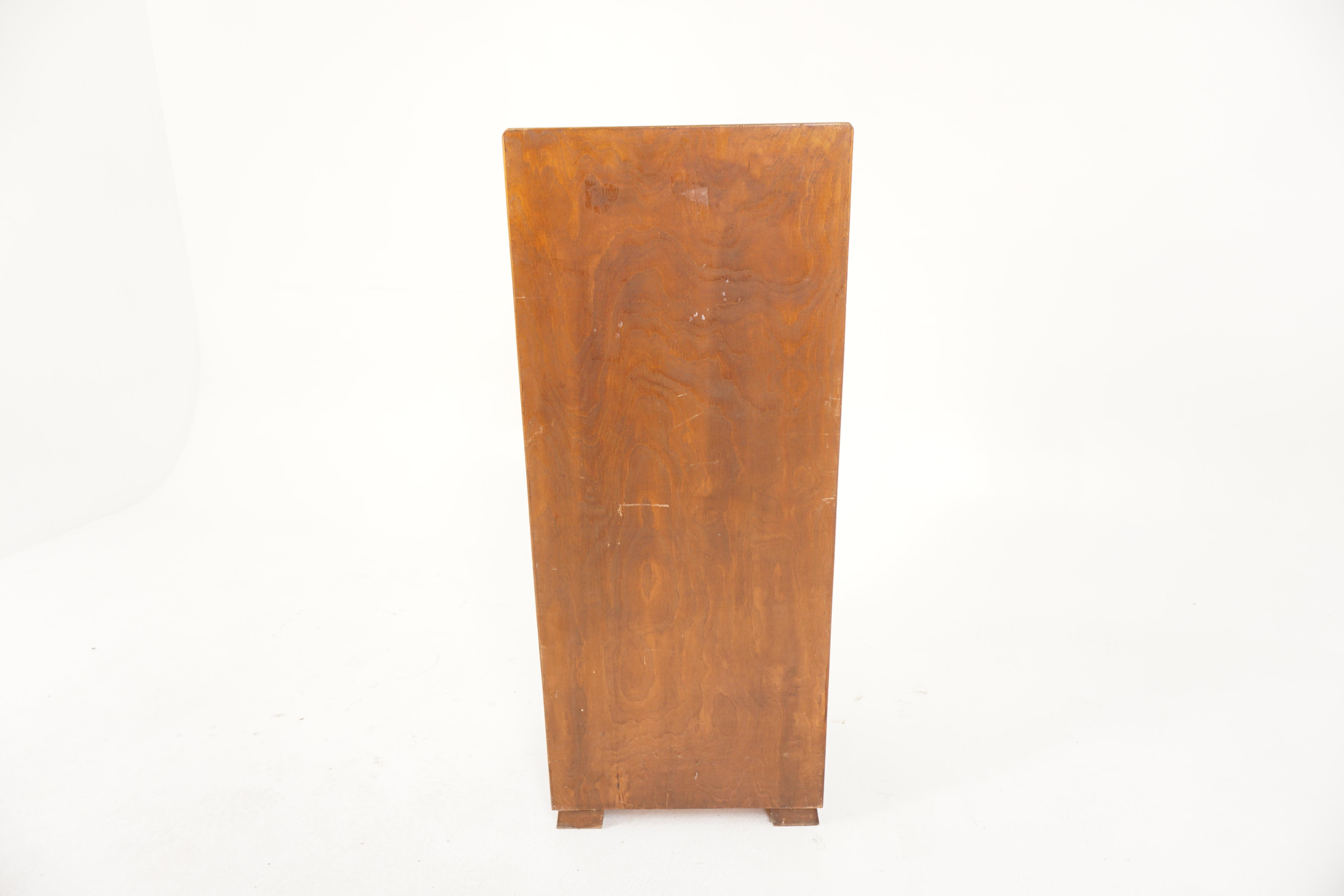 Oak Shutter Front Tambour File Cabinet, Music Cabinet, Scotland 1930, B2950 4