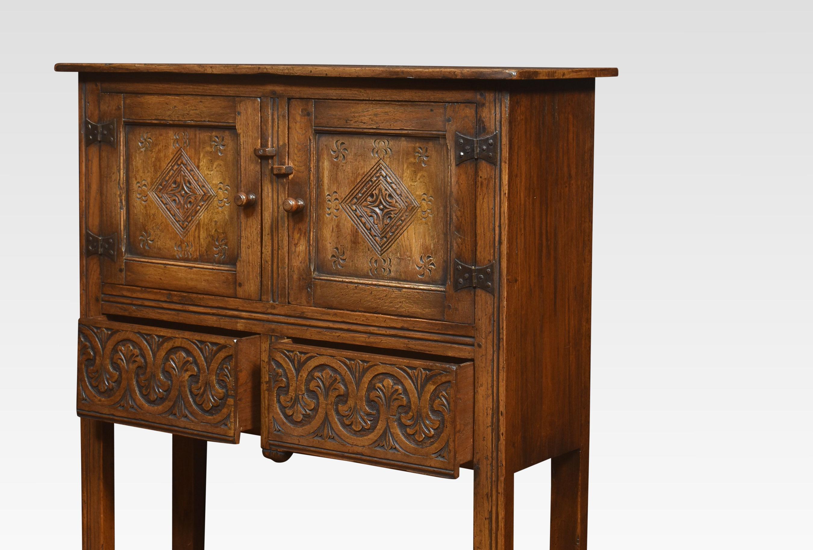 British Oak Side Cabinet For Sale