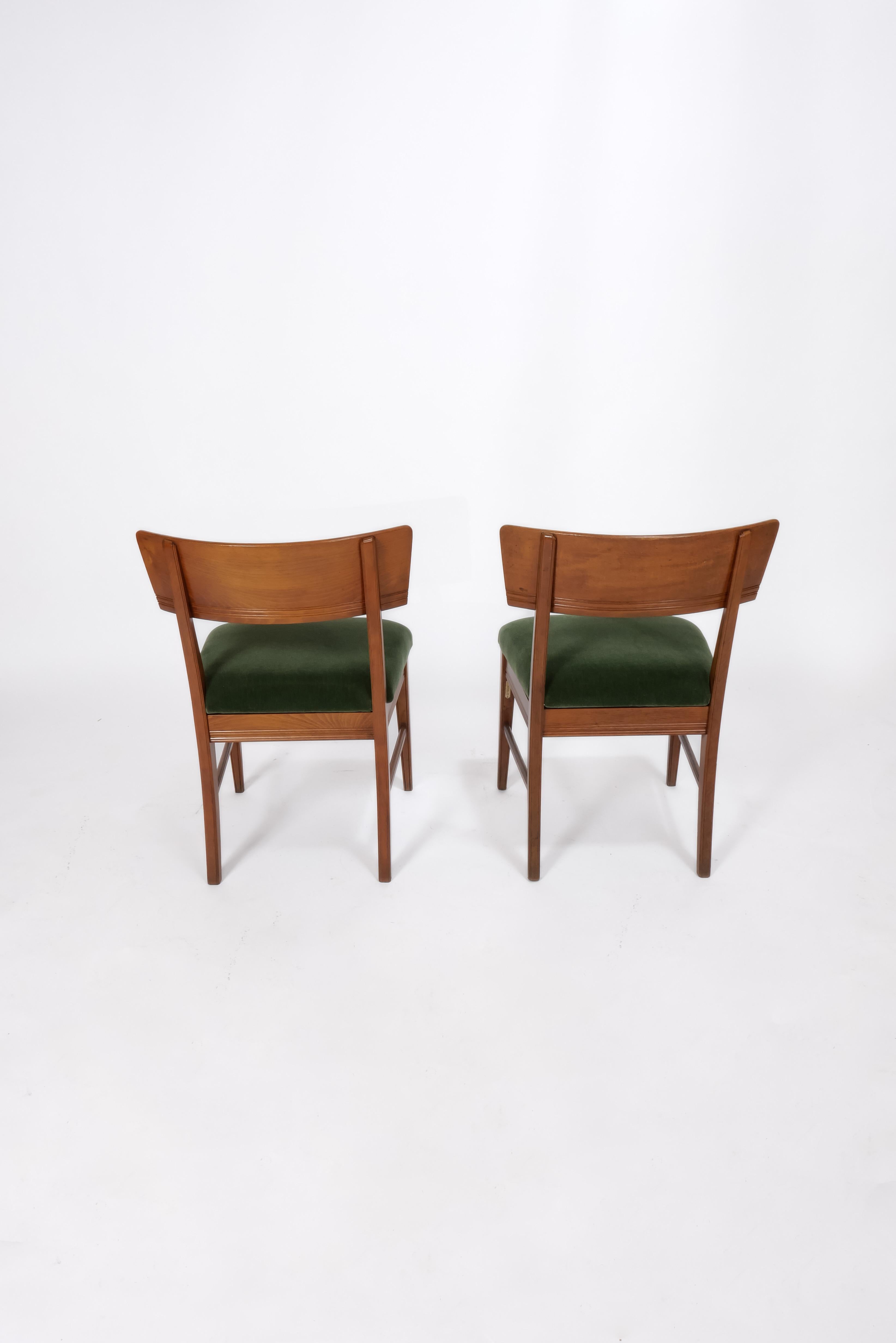 Danish Oak side chairs by Martin Nyrop, a pair