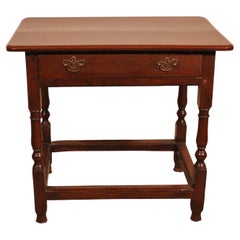 Antique Oak Side Table -18 ° Century