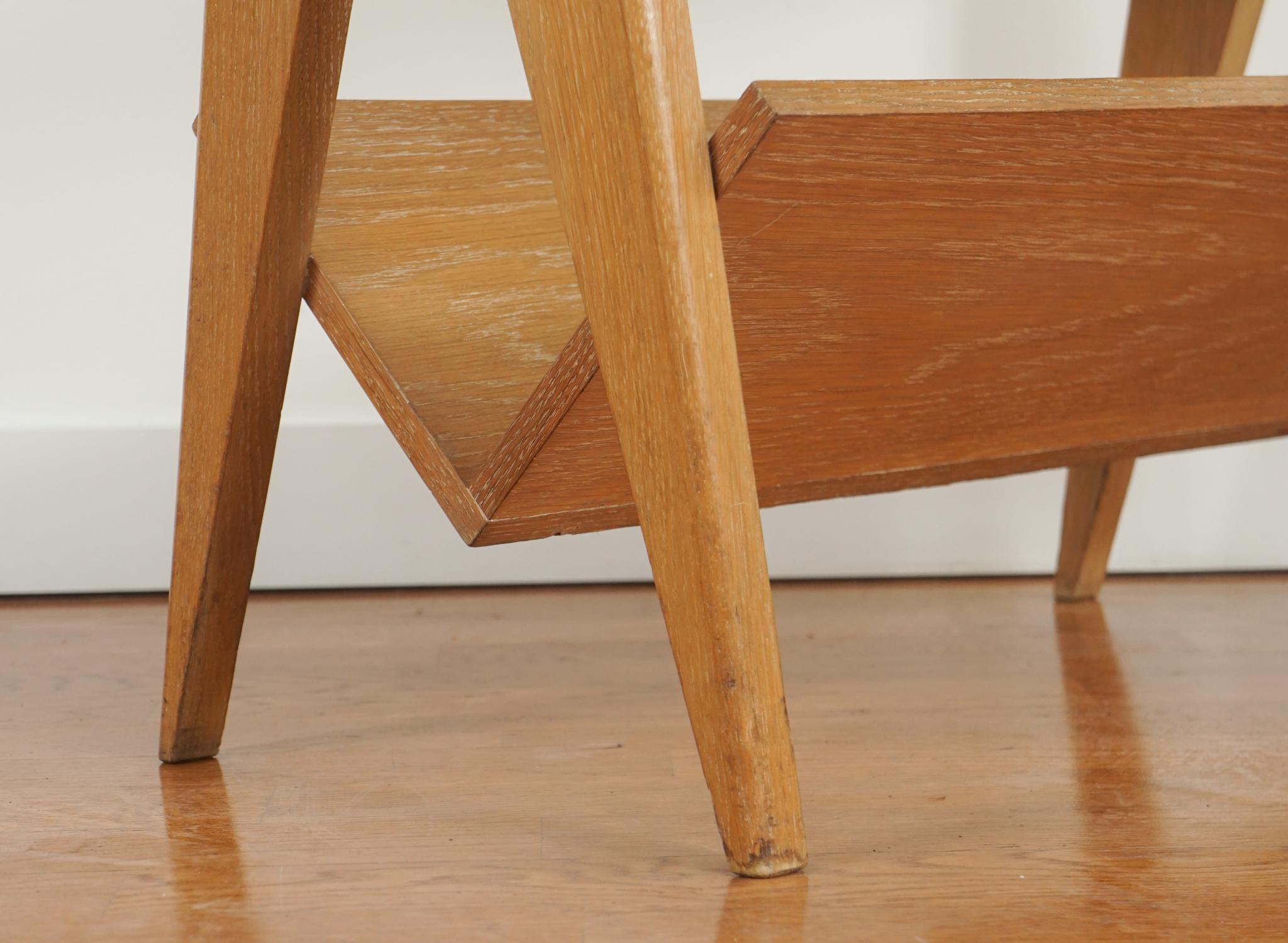 Machine-Made Oak Side Table by Guillerme et Chambron