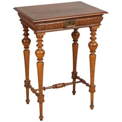Antique Oak Side Table, circa 1880