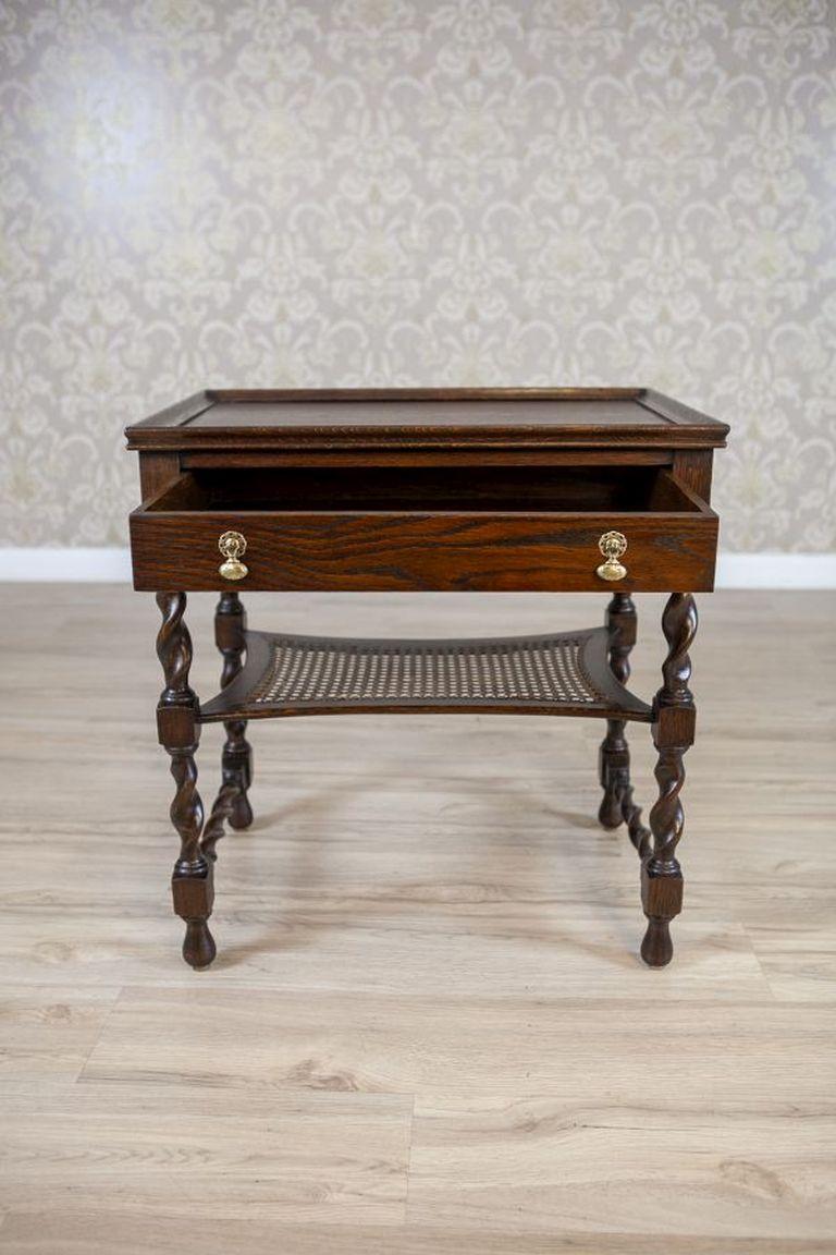 Mid-20th Century Oak Side Table From the 1930s in Dark Brown For Sale