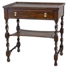 Used Oak Side Table From the 1930s in Dark Brown