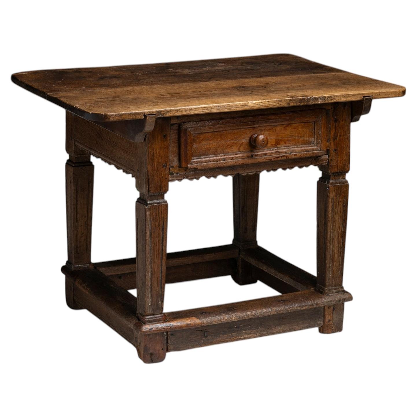 Oak Side Table, Netherlands 1690 For Sale