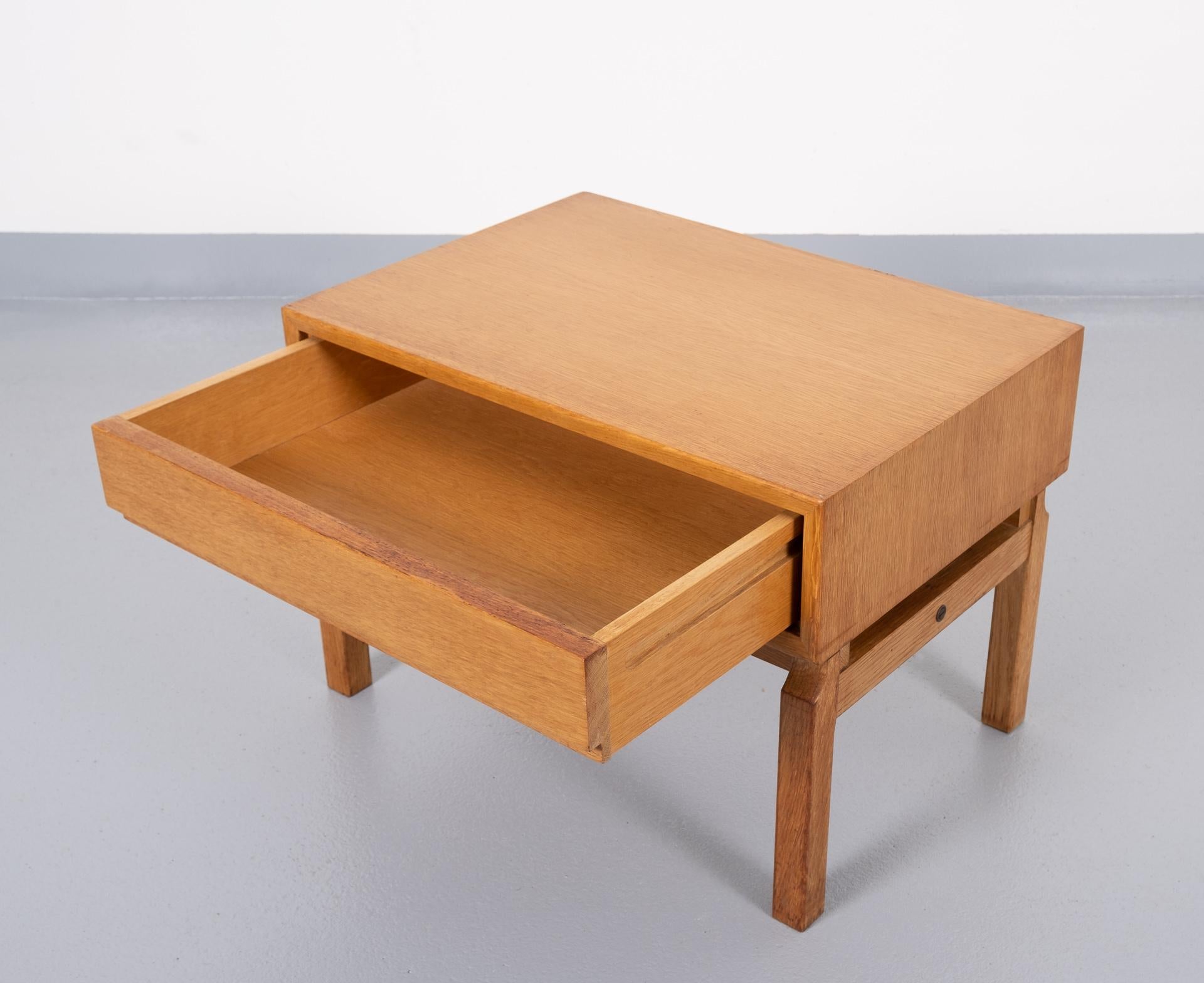 Oak Side Table Scandinavian, 1960s 1