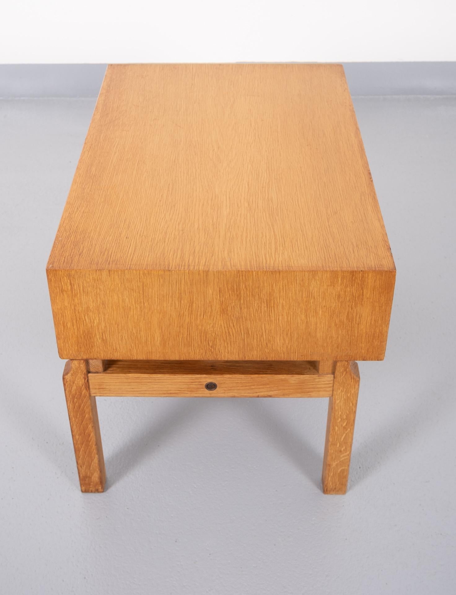 Oak Side Table Scandinavian, 1960s 2