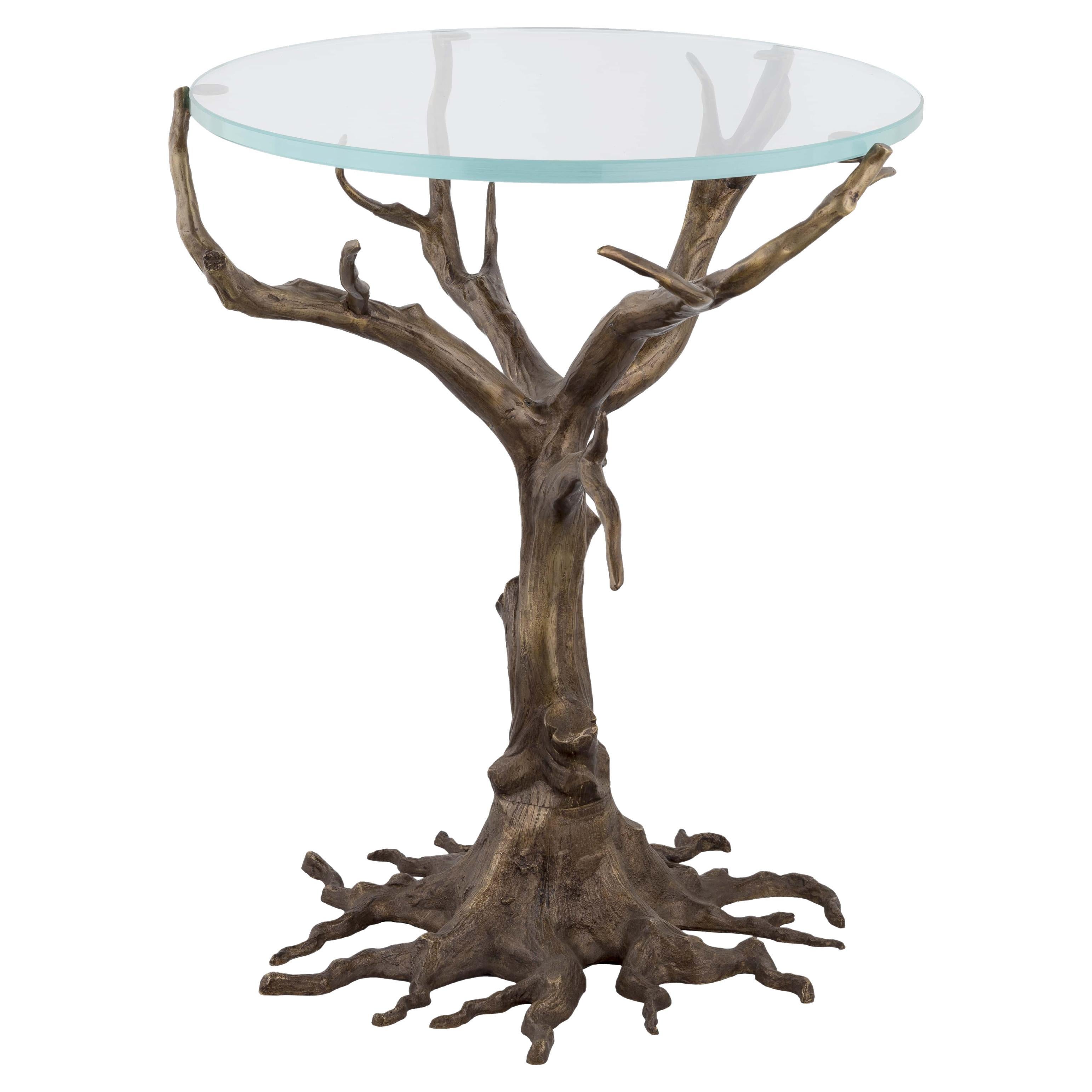  Table d'appoint Rosa Canina en laiton 