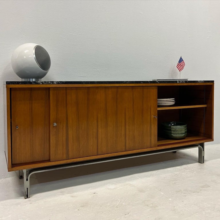 Oak Sideboard and Granite Top, 70s at 1stDibs