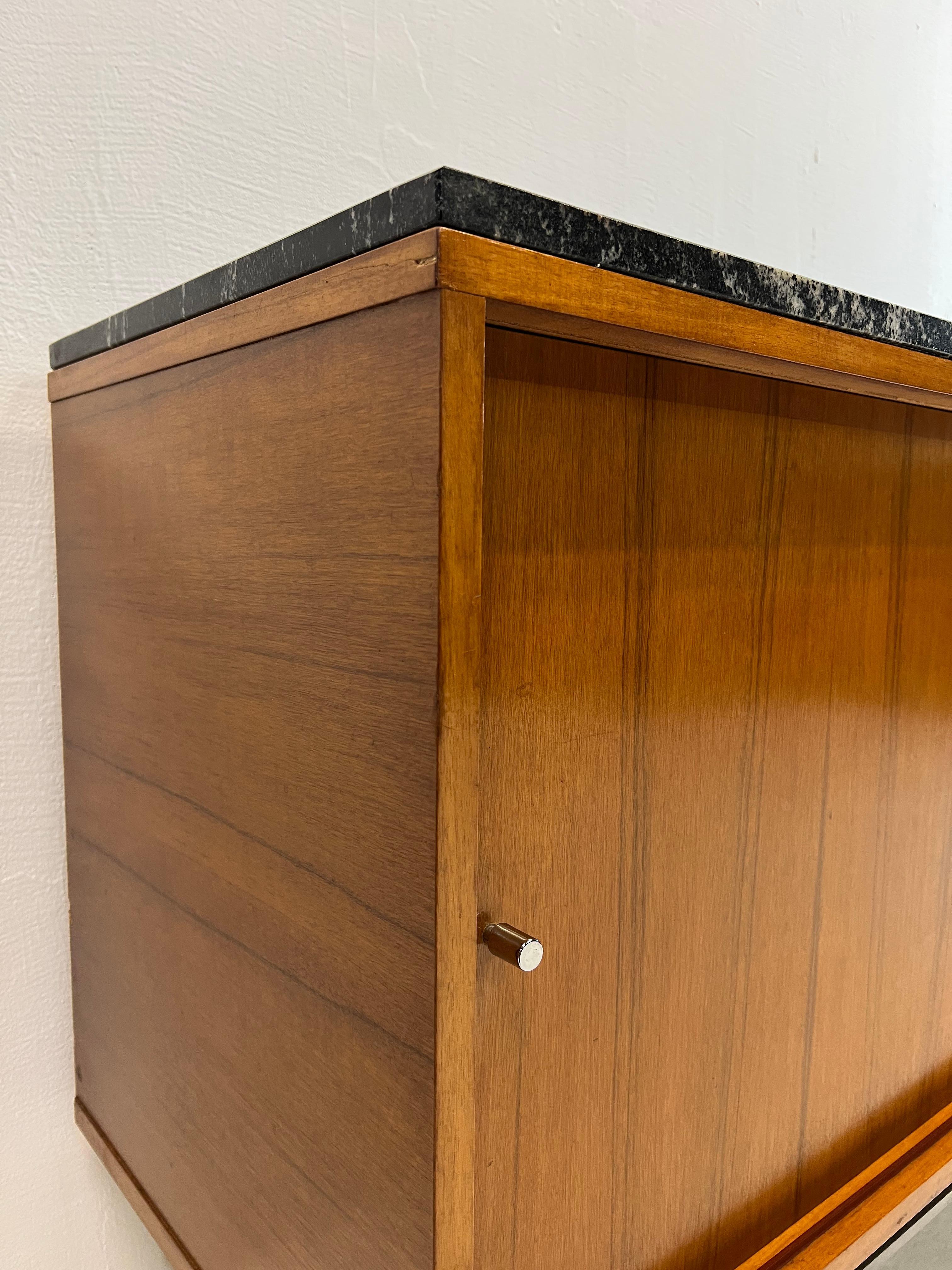 Oak Sideboard and Granite Top, 70s In Good Condition In LYON, FR