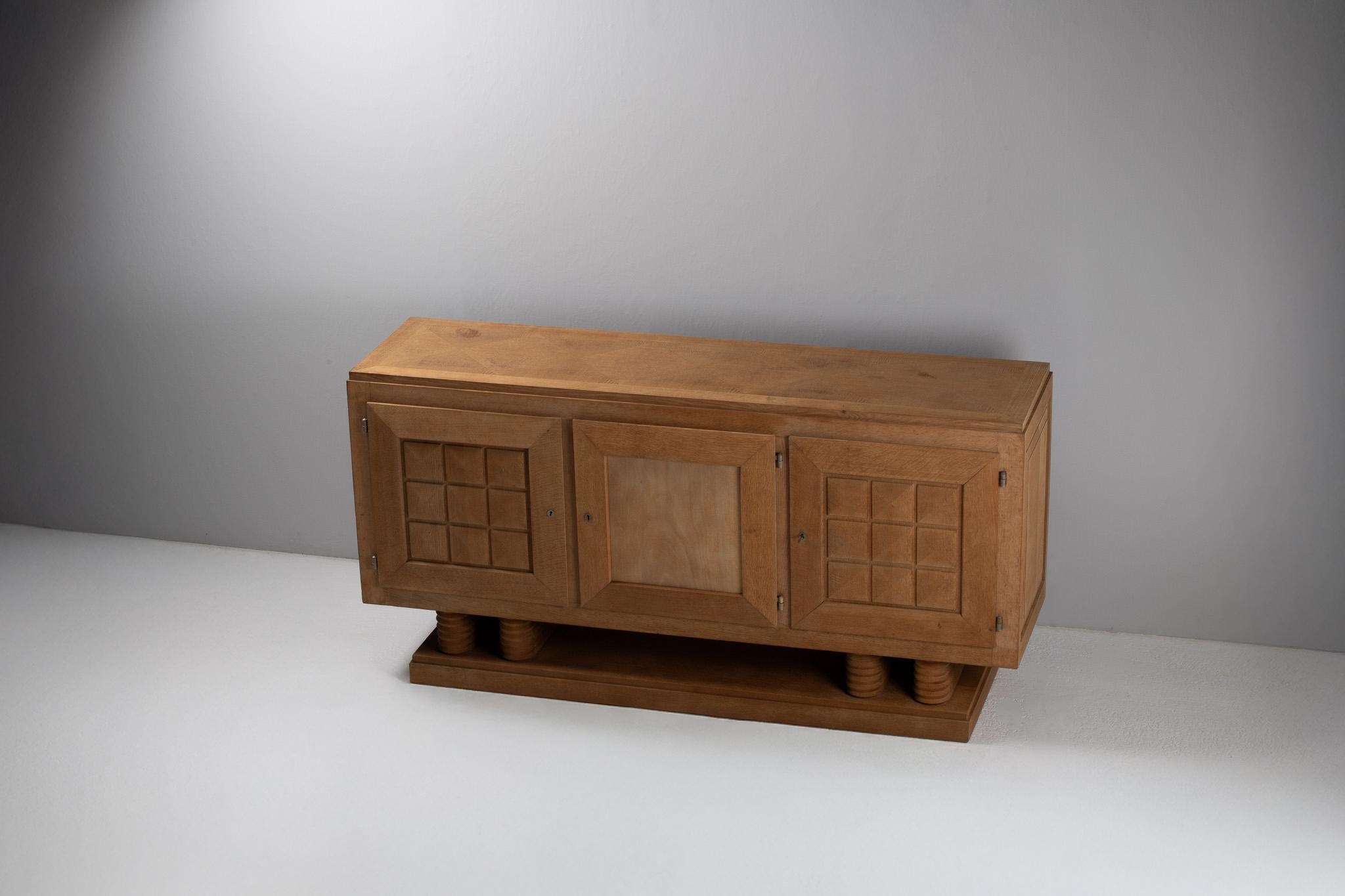 Oak Sideboard by Gaston Poisson, France, 1940s For Sale 4