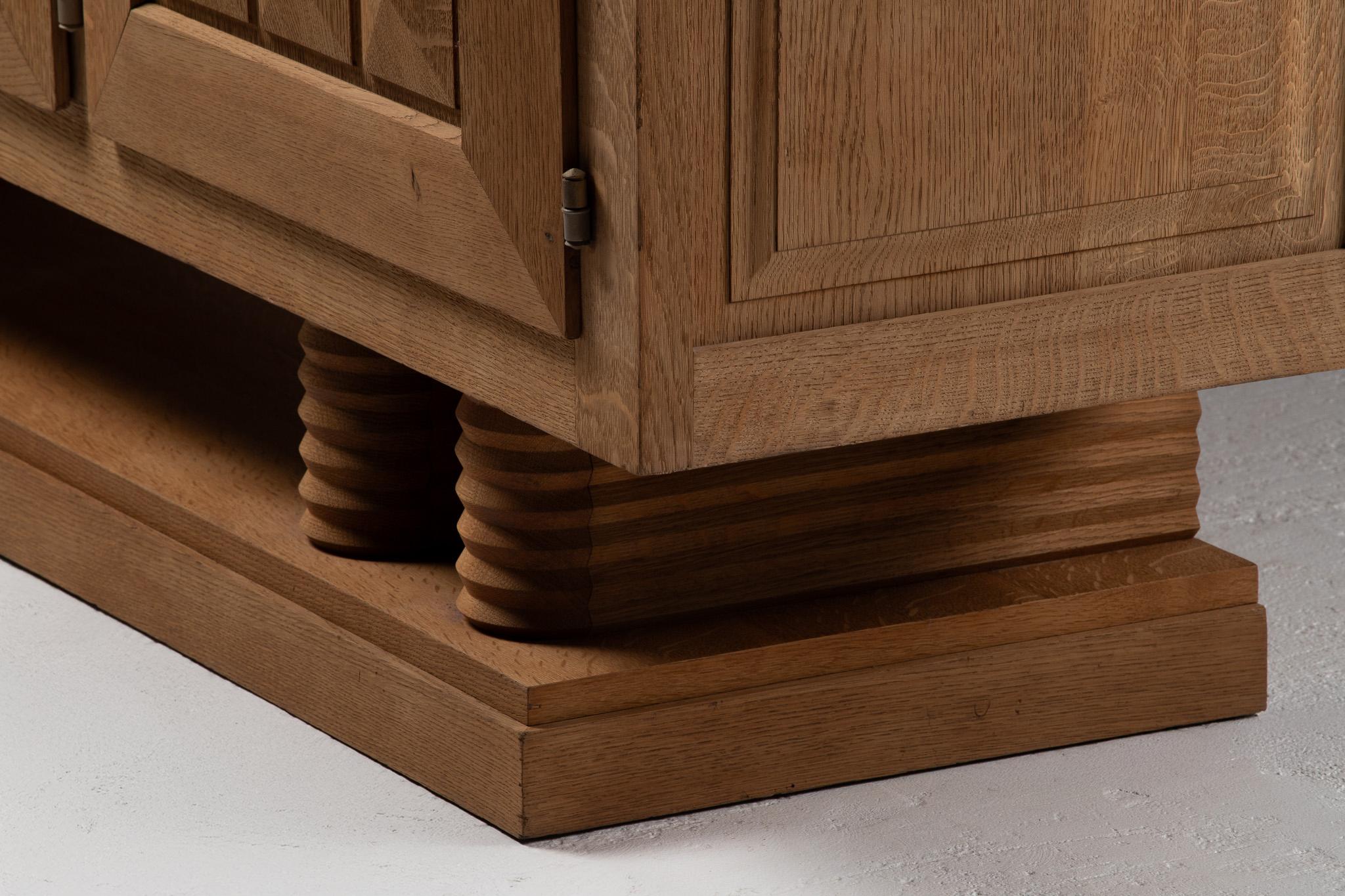 Oak Sideboard by Gaston Poisson, France, 1940s For Sale 9