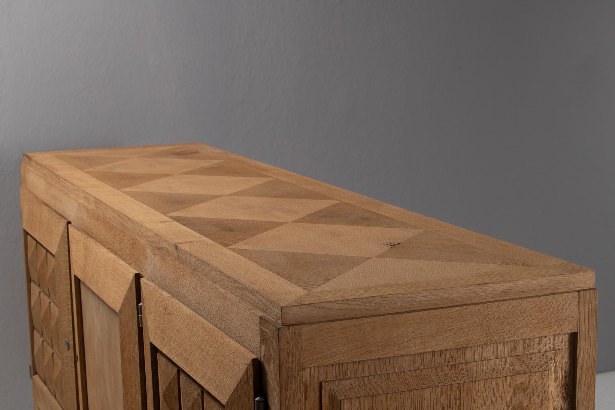 Oak Sideboard by Gaston Poisson, France, 1940s For Sale 12