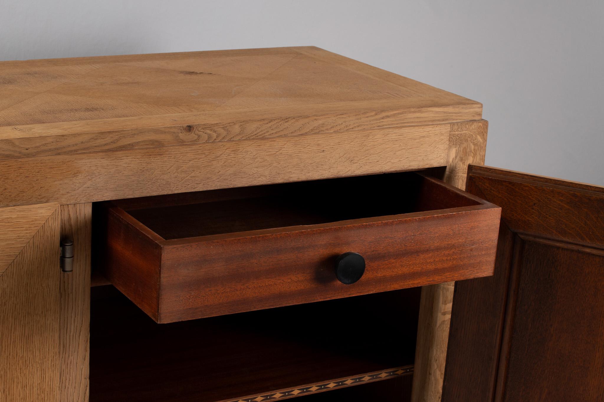 Mid-20th Century Oak Sideboard by Gaston Poisson, France, 1940s For Sale