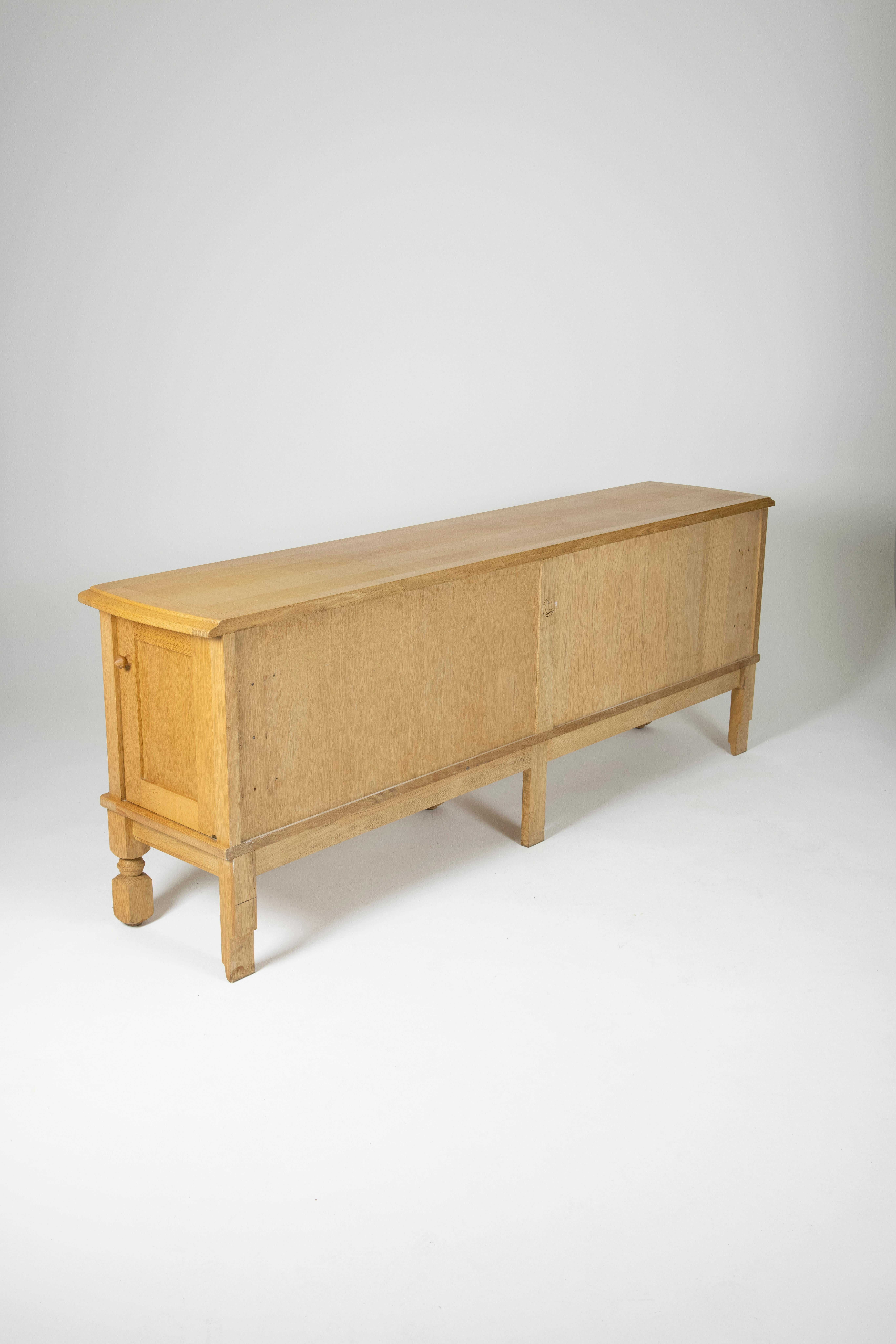 Oak Sideboard by Guillerme & Chambron For Sale 4