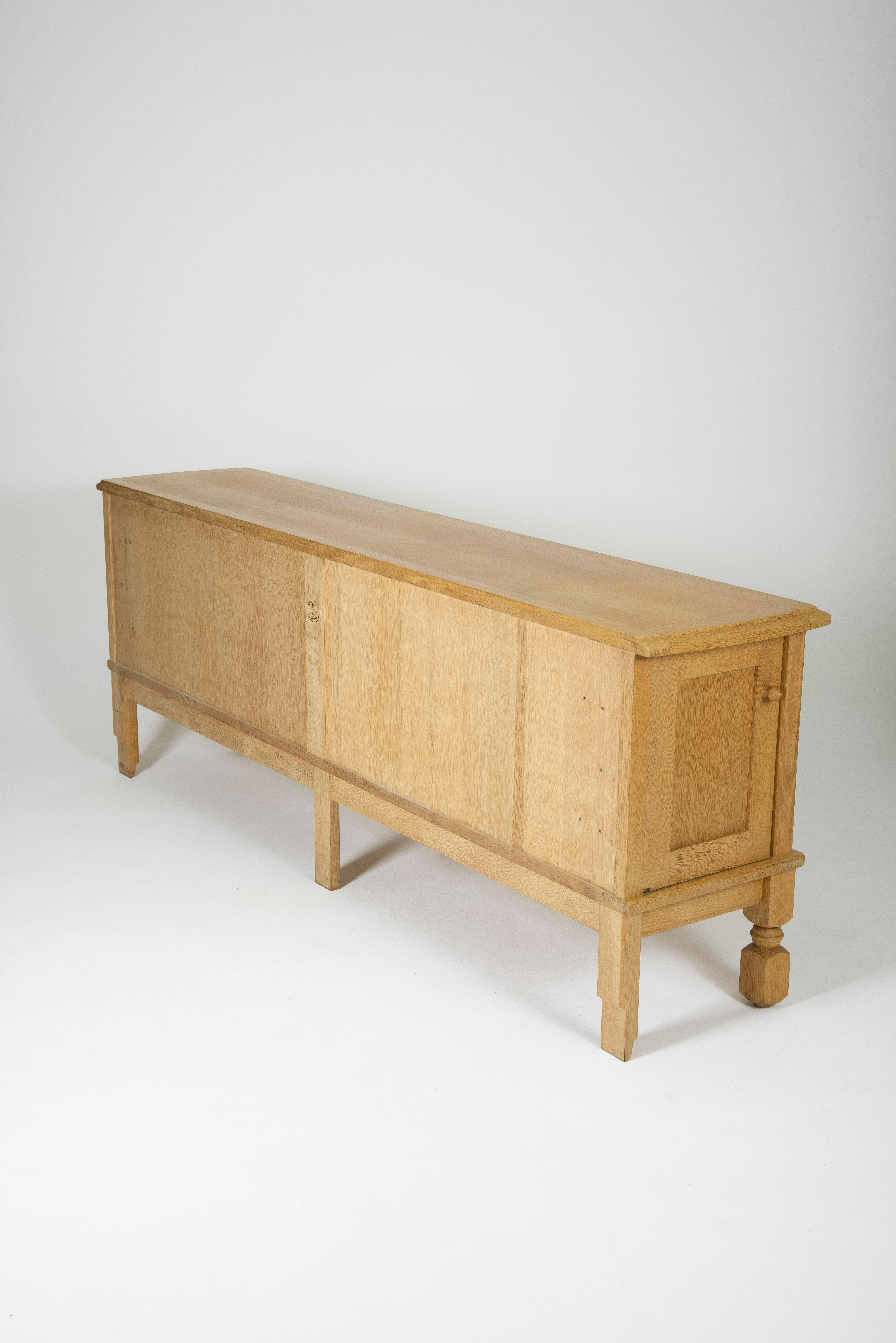 Oak Sideboard by Guillerme & Chambron For Sale 7