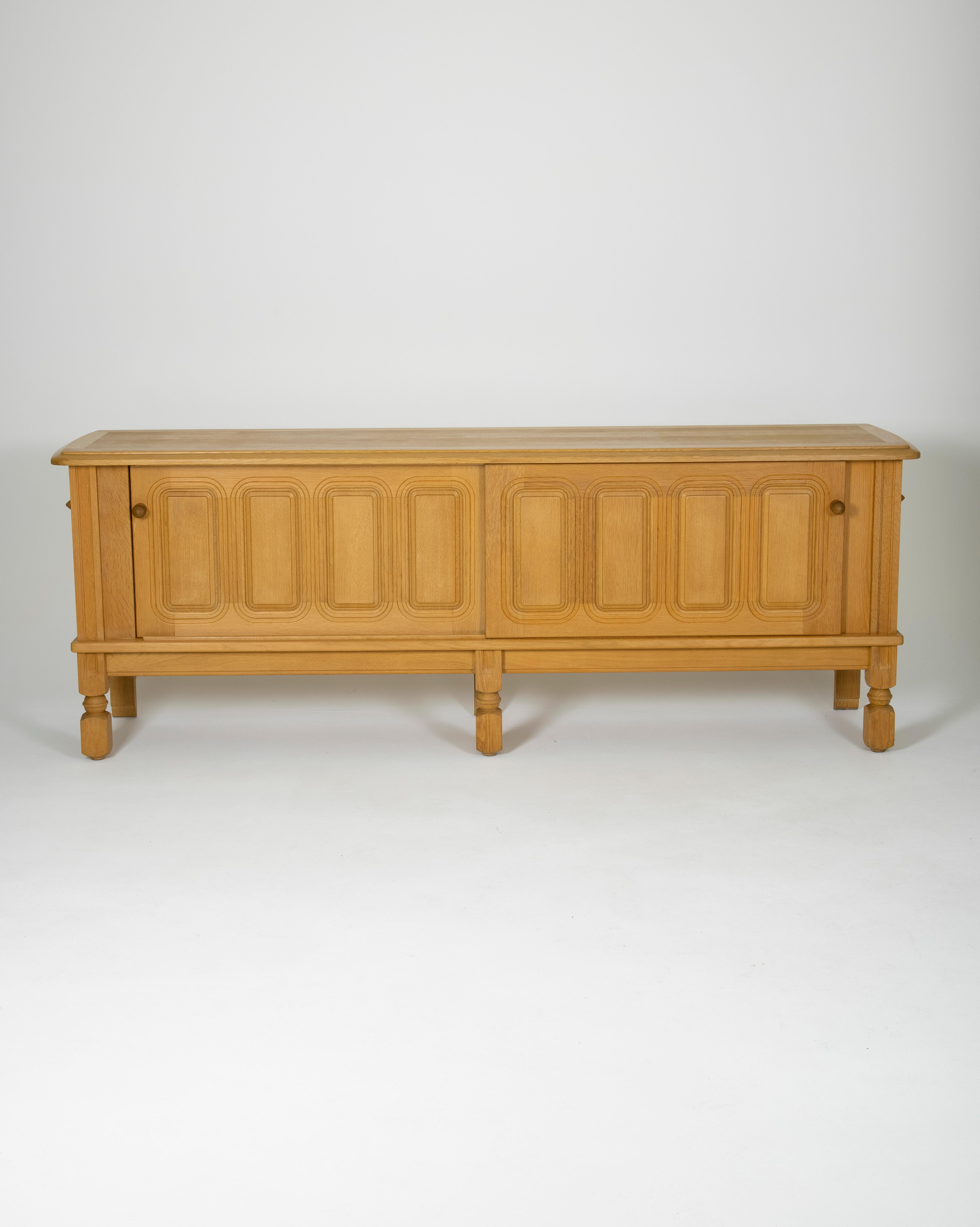 French Oak Sideboard by Guillerme & Chambron For Sale