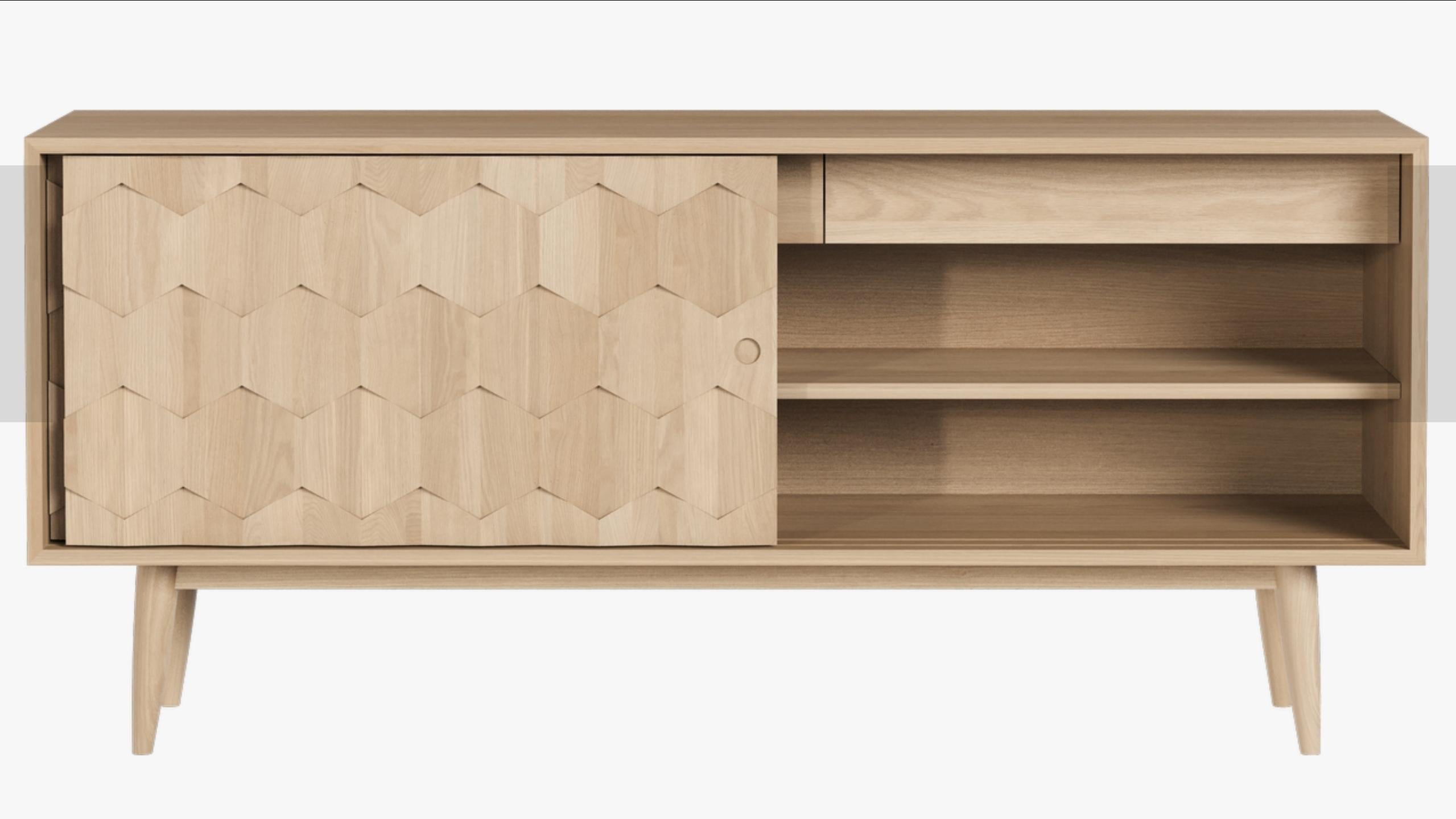 Contemporary Oak Sideboard Cabinet For Sale