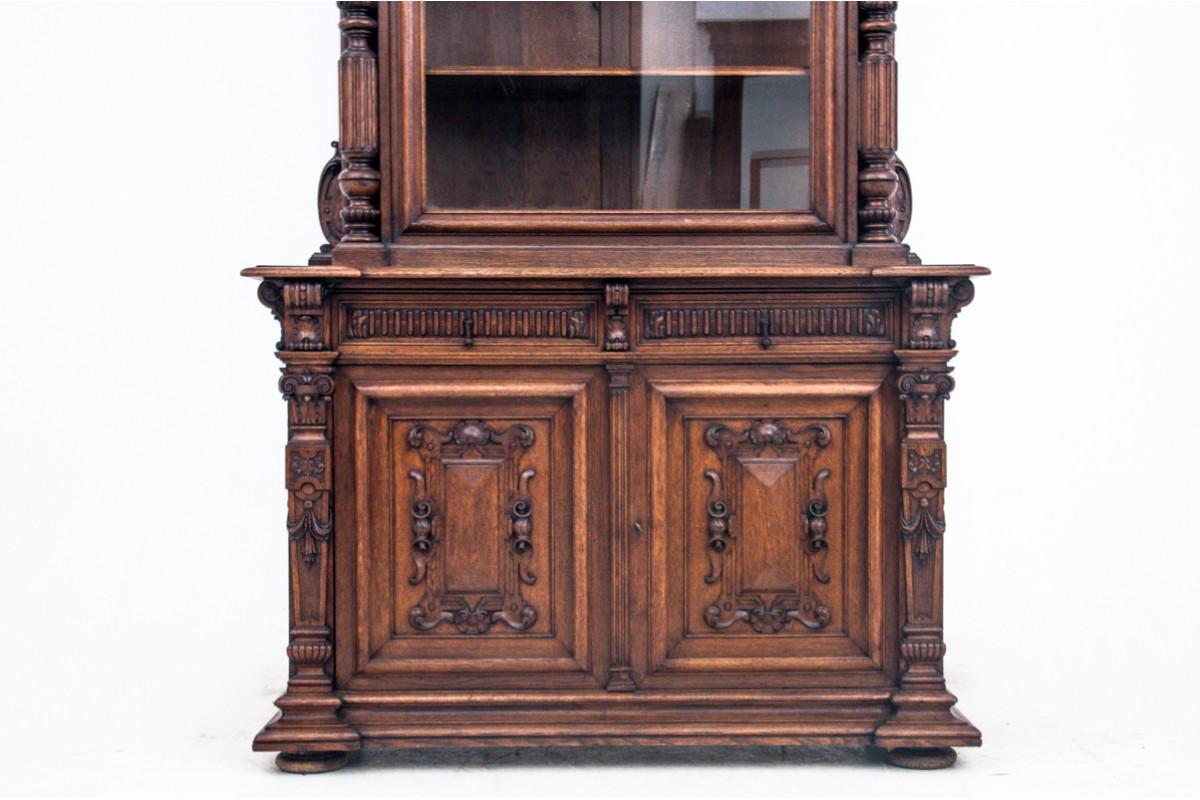A monumental oak sideboard from France, dating from around 1870, is a unique example of furniture craftsmanship. Carved details give it a unique character, and functionality makes it not only beautiful, but also practical.

At the bottom, the