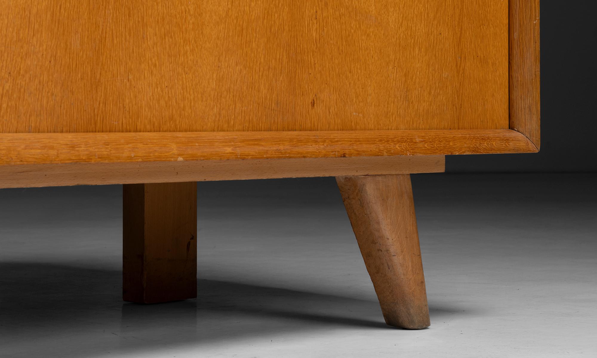 Mid-20th Century Oak Sideboard, France circa 1950 For Sale