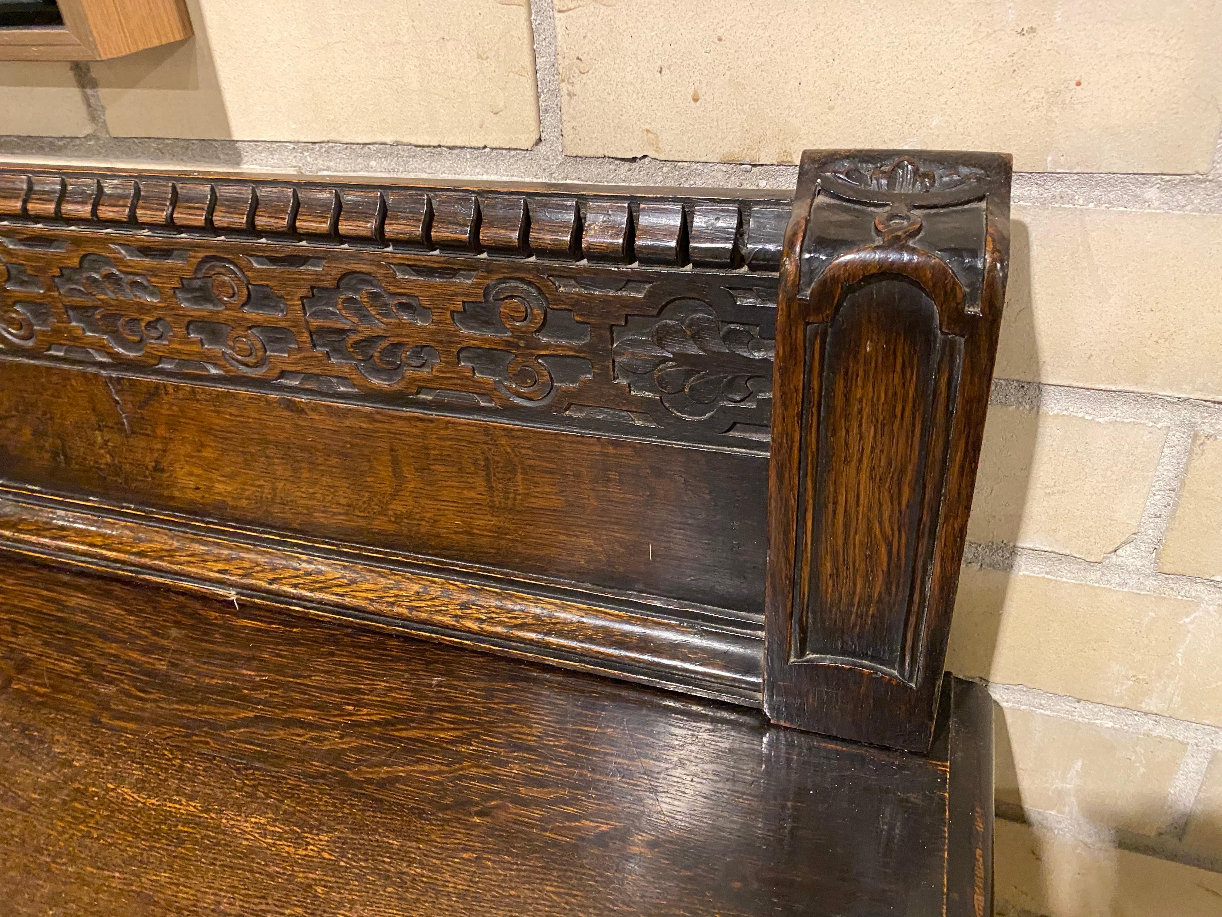 Tudor Oak Sideboard Late 19th Century English For Sale