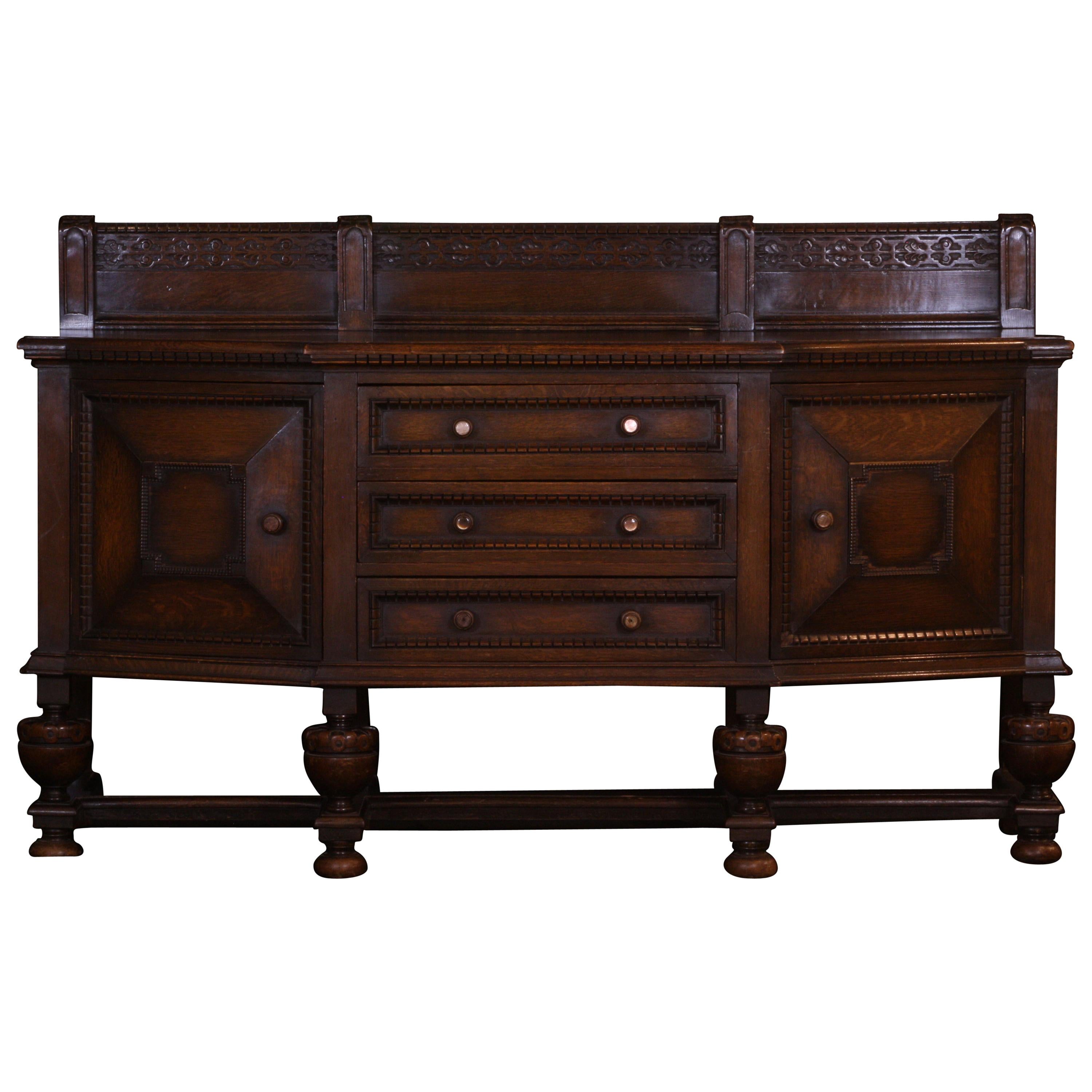 Oak Sideboard Late 19th Century English For Sale