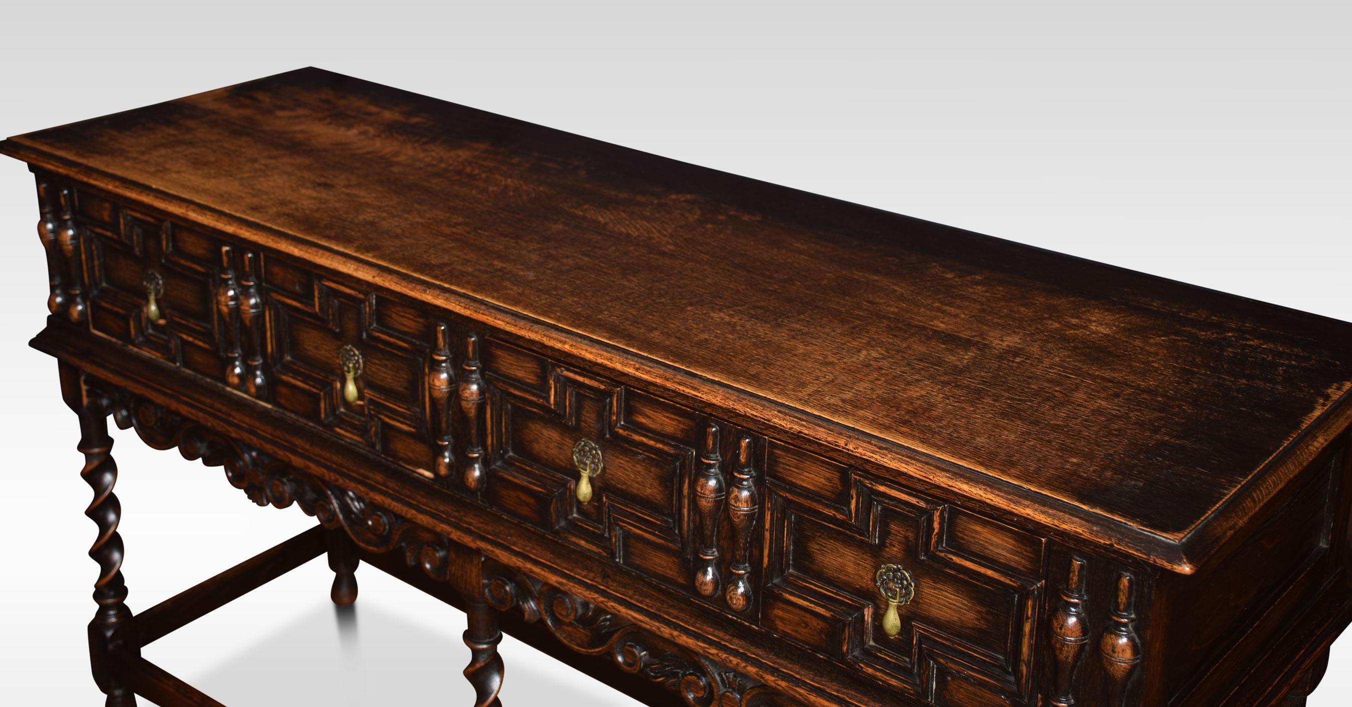 Oak Sideboard of Jacobean Design In Good Condition In Cheshire, GB