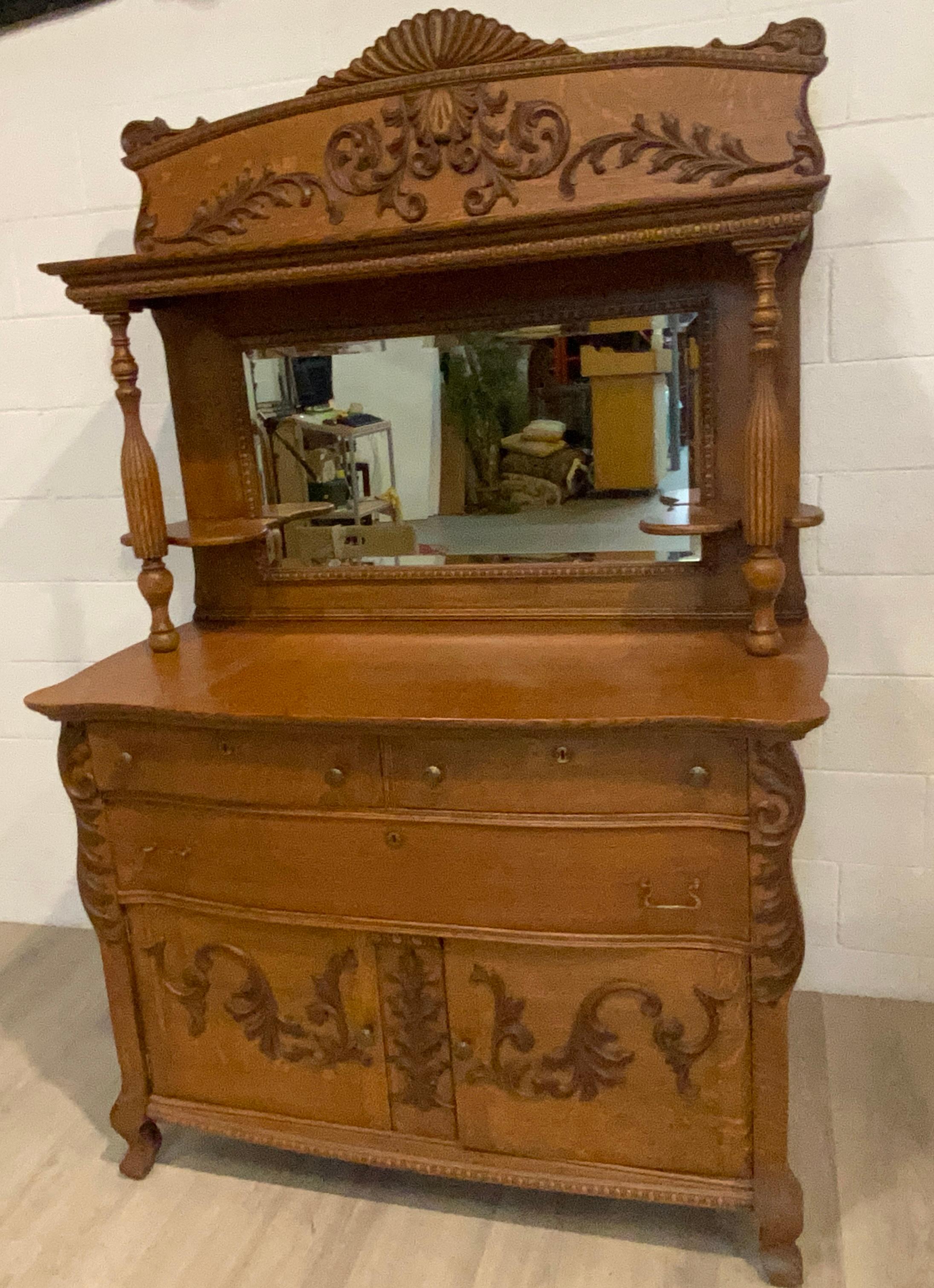 vintage buffet with mirror