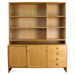 Retro Oak Sideboard with Bookcase by Hans J. Wegner for Ry Mobler