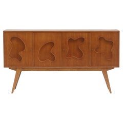 Oak Sideboard with Free Form Shaped Doors, 1950s