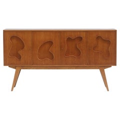 Oak Sideboard with Free Form Shaped Doors, 1950s