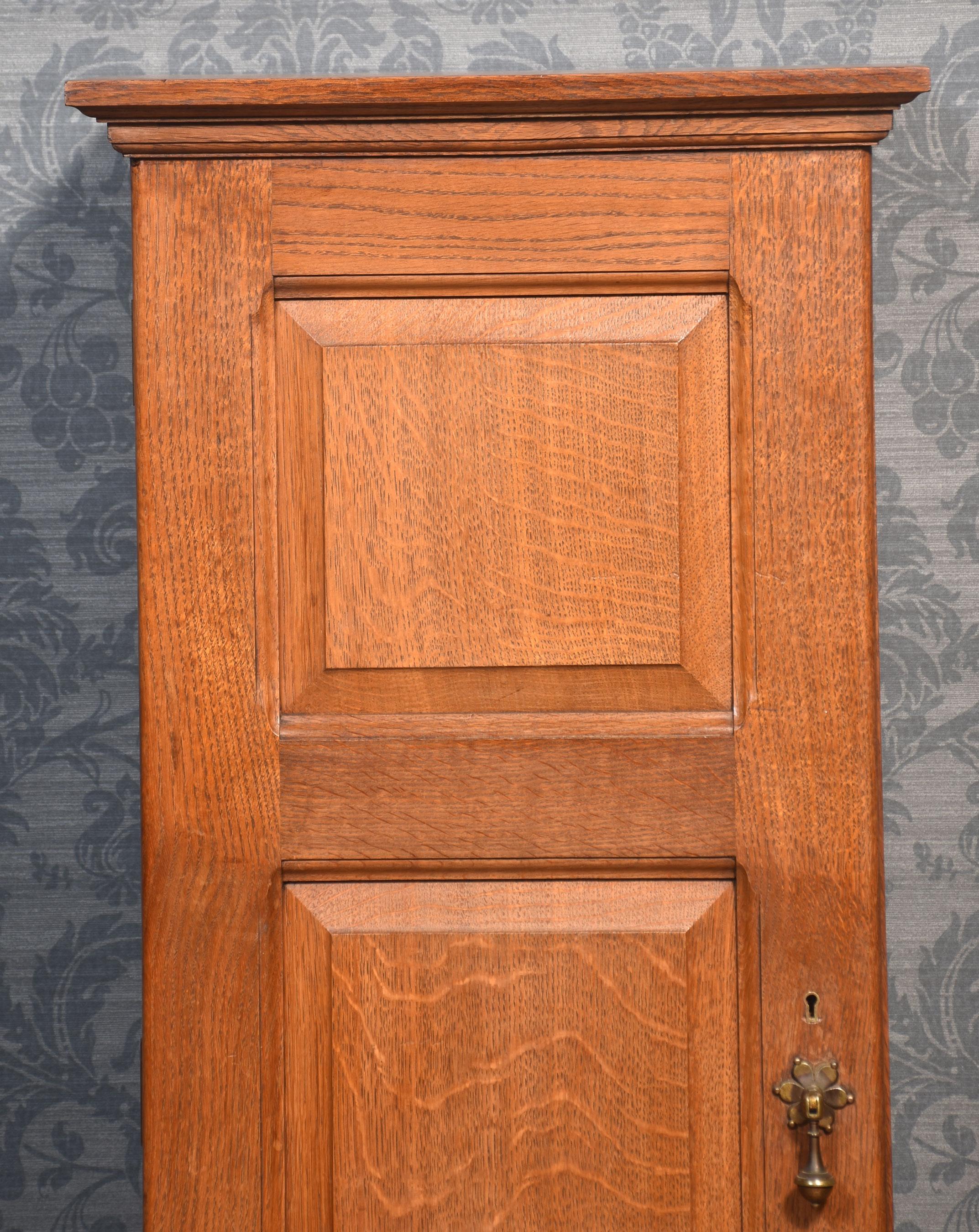 British Oak single door filing cabinet For Sale