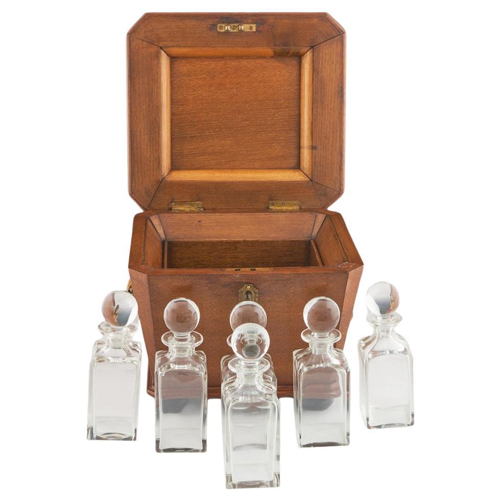 Oak Six Bottle Grog Box Early to Mid 20th Centuryd For Sale