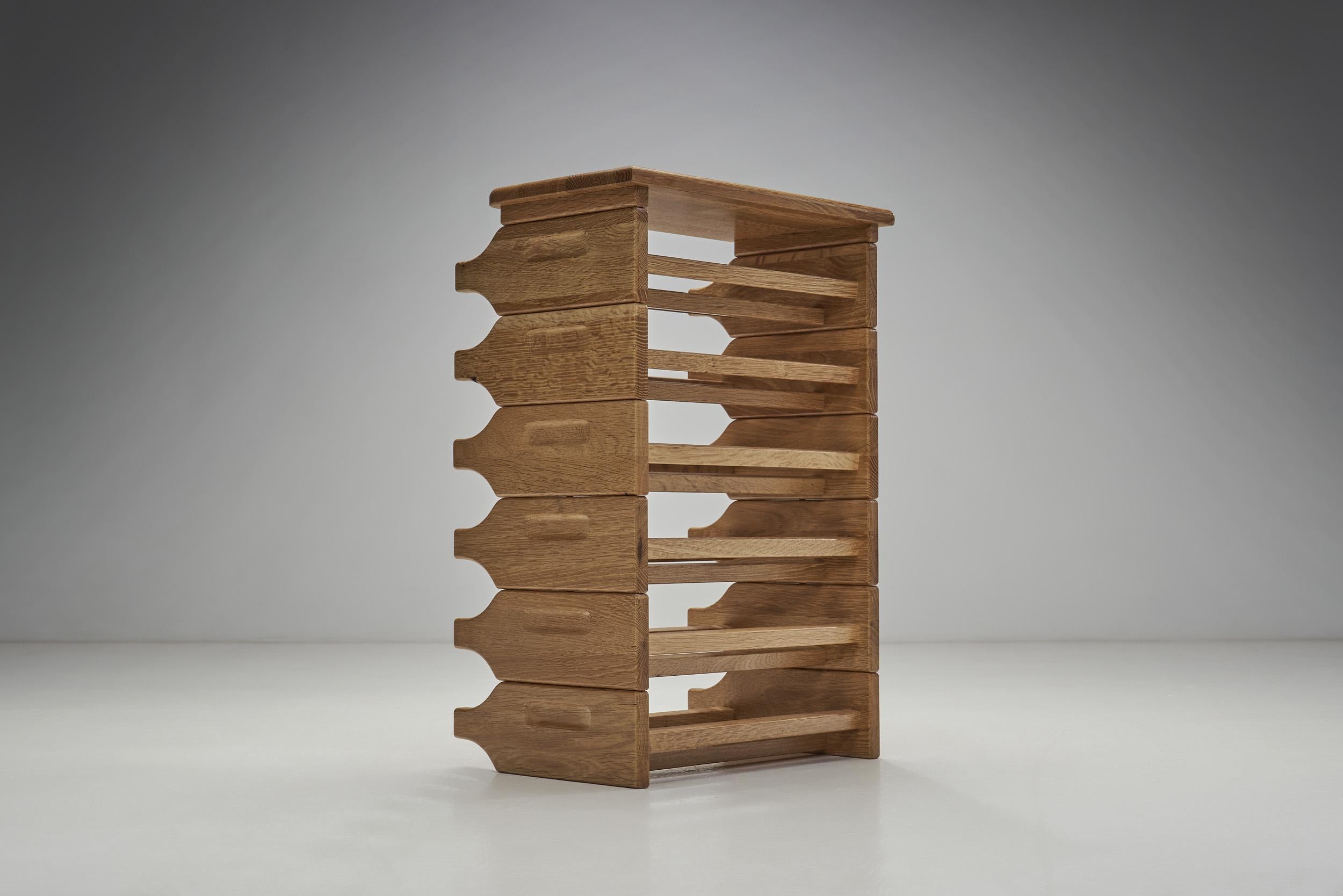 Oak Six-Tiered Stackable Wine Rack, Europe, 1970s For Sale 2